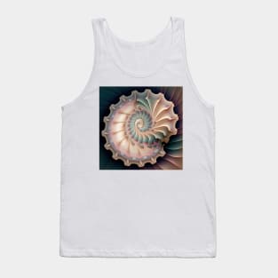 A Fractal Design in A  Seashell Motif Tank Top